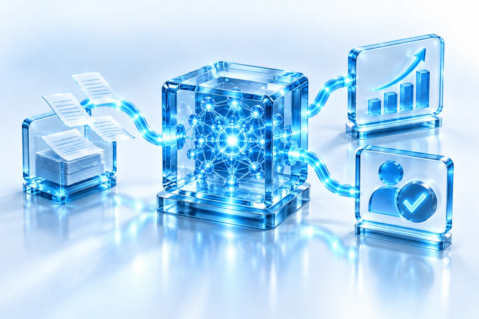 Documents and AI processing connected to human review